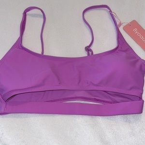 NWT Byoauo Light purple Bikini Top with adjustable straps Size Small